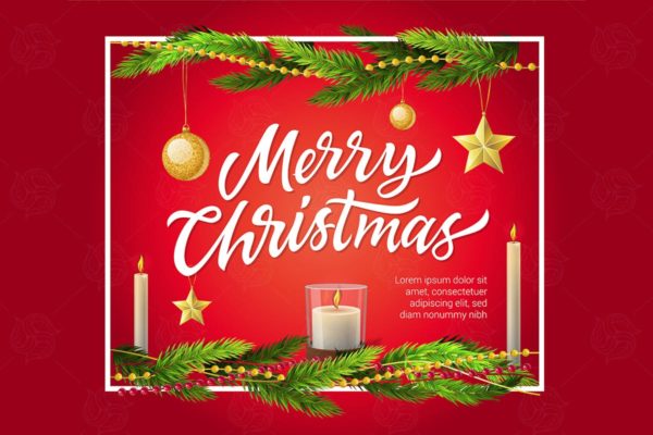 圣诞快乐矢量插画 Merry Christmas – vector realistic illustration
