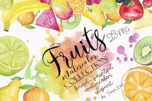 水彩水果插画汇总 Fruit Watercolor Collection