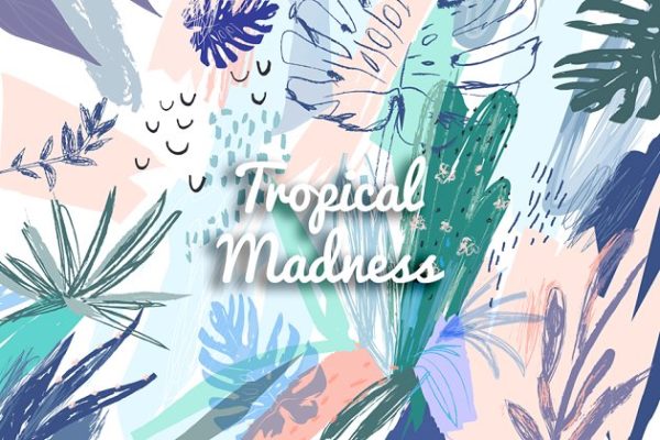 热带疯狂水彩图形插画 Tropical Madness graphic set