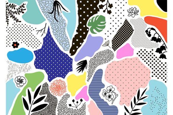 拼贴混合时尚的图形纹理 Collage it!