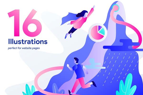 时尚的互联网概念网页插画文件[Ai]