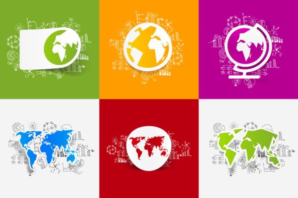 12张手绘商业公式的纸质地图贴纸 12 MAP STICKERS-business formulas