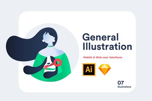 快递物流相关的创意插画素材精选[Ai,Sketch]