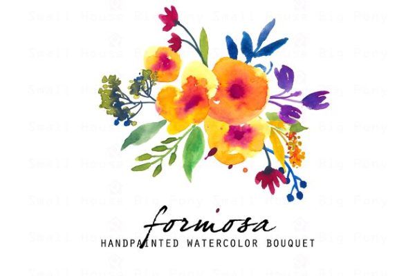 手绘夏日黄色水彩花卉插画素材精选 Formosa – Watercolor Clip Art Set