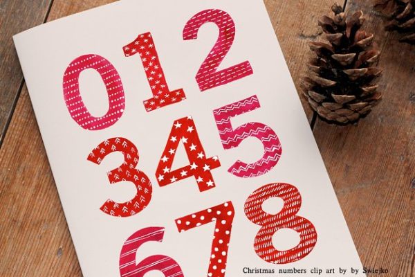 圣诞节主题水彩艺术数字插画素材精选 Christmas Watercolor Numbers