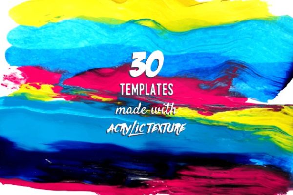 创意丙烯酸颜料抽象绘画矢量设计素材精选 Acrylic Mood Vector Set