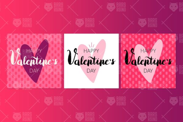 复古情人节主题心形矢量插画 Vintage Valentines