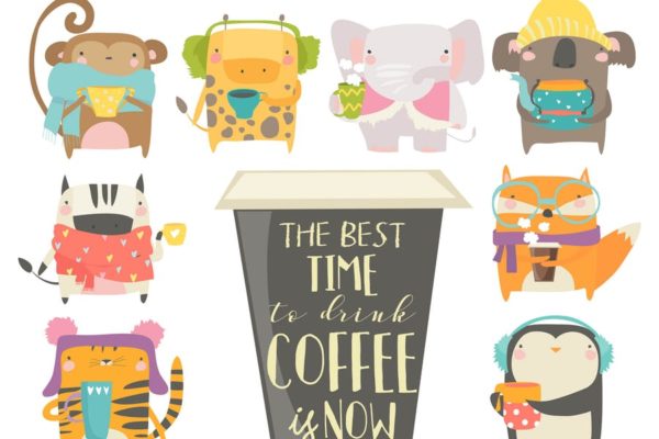 创意卡通动物矢量插画素材精选 Vector collection animals in sweater and scarf