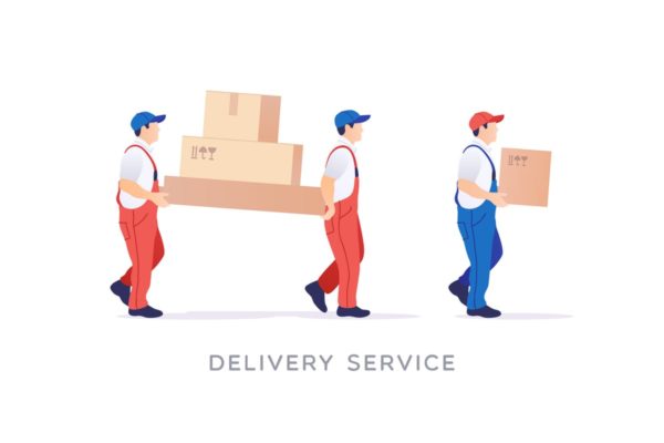 送货配送服务矢量插画免费素材精选 Delivery Service and Moving