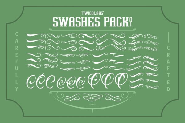 花饰/装饰符号矢量设计素材精选包 Twicolabs Swashes Pack