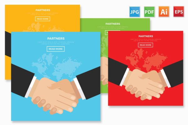 商业合作伙伴概念矢量插画设计素材精选 Partners design