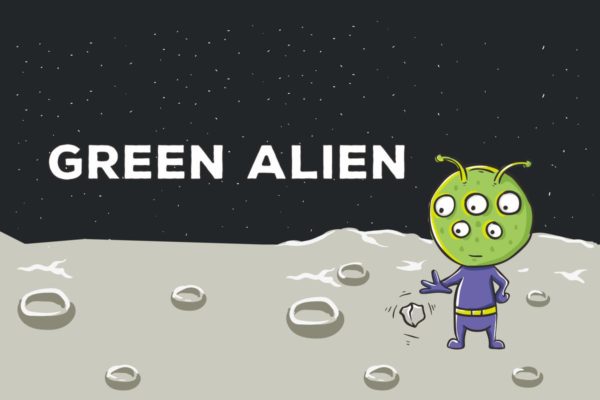 绿色外星人矢量插画设计素材精选 Green Alien Vector Illustration