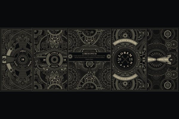 蒸汽朋克风格海报设计模板 5 Steampunk poster template