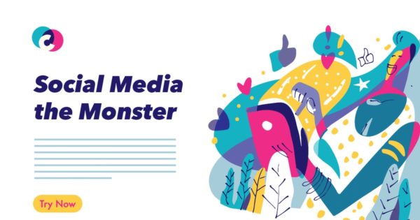 社交媒体多彩图像插画素材精选 Social Media colorful graphic illustration