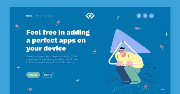 网站着陆页设计滑翔飞行者插画素材精选 Flying Landing Page Illustrations