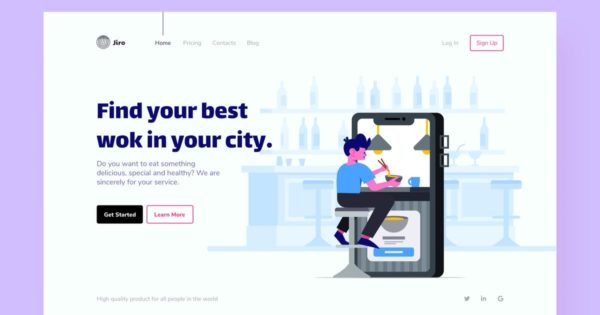 网站着陆页设计办公工作场景矢量插画素材精选 Work Landing Page Illustration