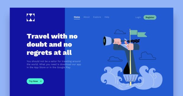 网站着陆页设计航海探索场景插画素材精选 Search Landing Page Illustrations