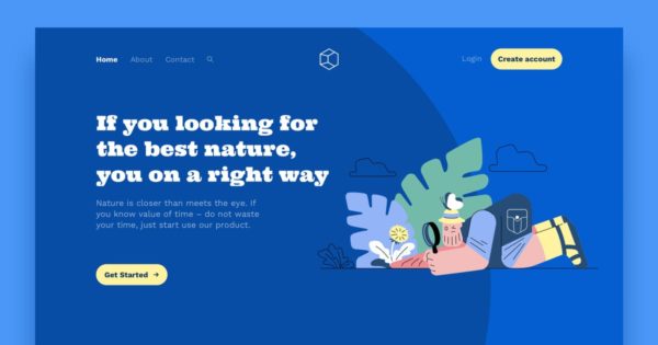 网站着陆页设计野外探索手绘插画素材精选 Seaching Landing Page Illustrations