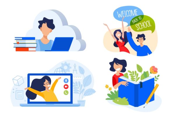 重返校园校园场景矢量插画素材精选 Education illustrations