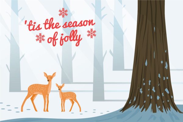 亲子活动主题梅花鹿矢量插画素材精选 Deer – Vector Illustration