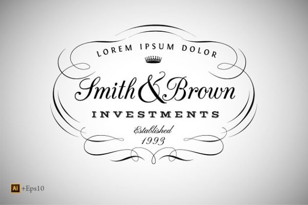 海报、葡萄酒复古书法标签  Vintage Calligraphic Label