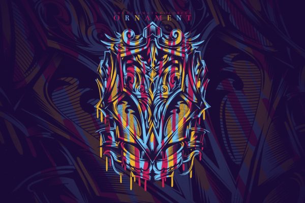 街头艺术风格服装印花图案矢量插画 Colorful Ornamnet