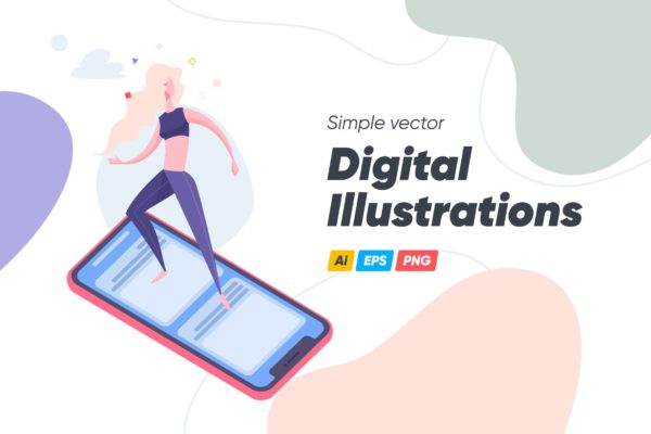 简约数码主题矢量插画素材精选 Digital Illustrations