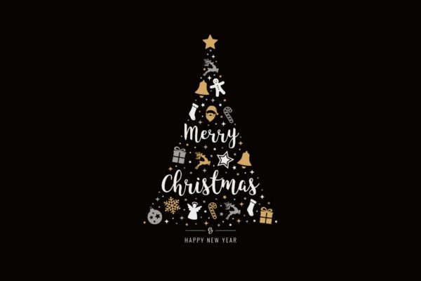 圣诞主题图标元素矢量树图形图片 Christmas Icon Tree Vector Elements