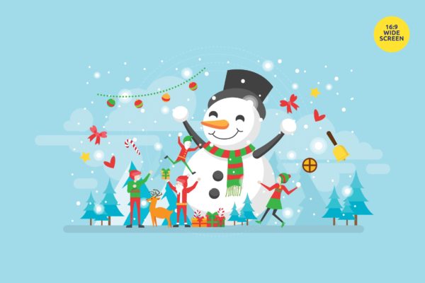 圣诞快乐时刻矢量概念插画素材精选 Happy Christmas Moment Vector Illustration Concept