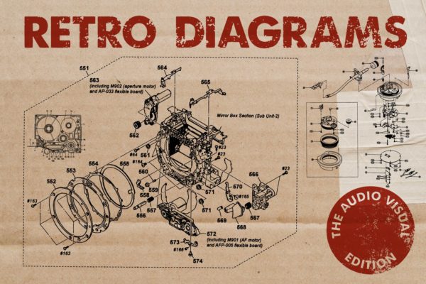 复古视听电器可视化结构矢量图形素材精选 Retro Diagrams – Audio Visual Edition