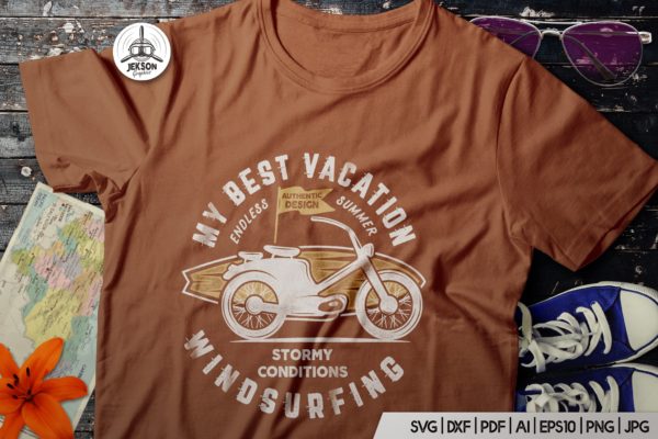 复古冲浪图案T恤印花设计素材精选 Surfing Retro Graphics Prints TShirt, Summer Label