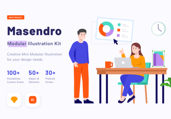 第一素材精选下午茶：创业概念的矢量插画素材精选文件[Sketch,Ai]