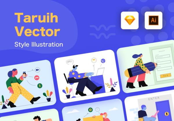 第一素材精选下午茶：互联网项目概念矢量插画素材精选文件[Sketch,Ai]