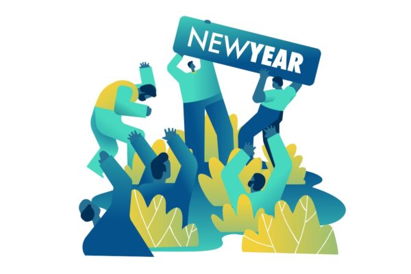 新年晚会倒计时矢量插画素材精选v1 New Year party countdown