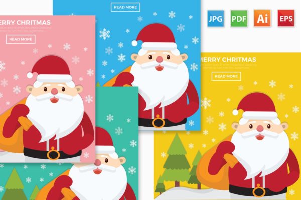圣诞节元素圣诞老人矢量设计素材精选 Merry Christmas design