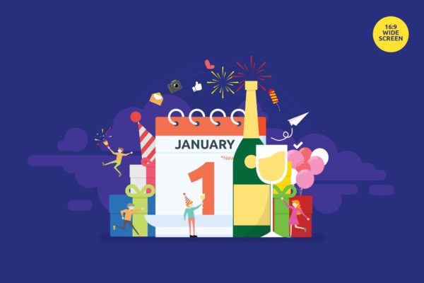 新年前夜活动派对矢量概念插画素材精选 New Year Eve Party Celebration Vector Concept