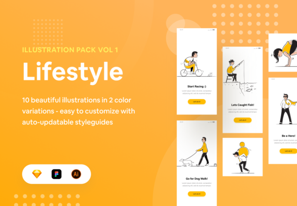 蚂蚁素材精选下午茶：生活方式时尚矢量概念插画素材精选文件[Sketch,AI,Fig]