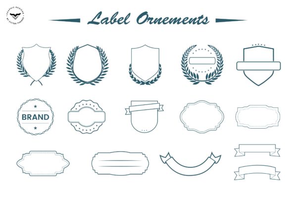 装饰标签矢量图形素材精选文件 Label Ornaments