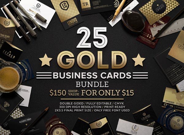 25个高端黑金名片设计模板精选