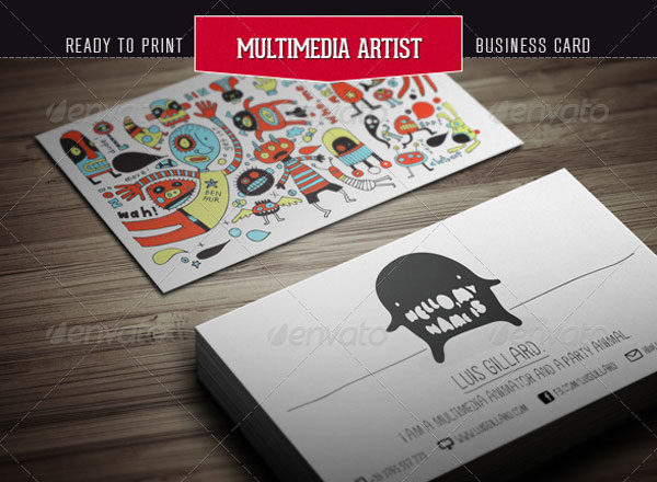 时尚个性的多媒体艺术家名片设计模板精选