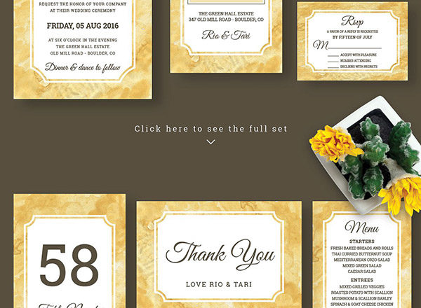 实用的金色大理石质感纹理名片卡片邀请函设计模板精选大集合