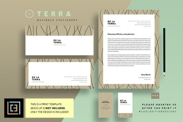 企业品牌VI设计物料模板 Business Stationery 2 – Terra