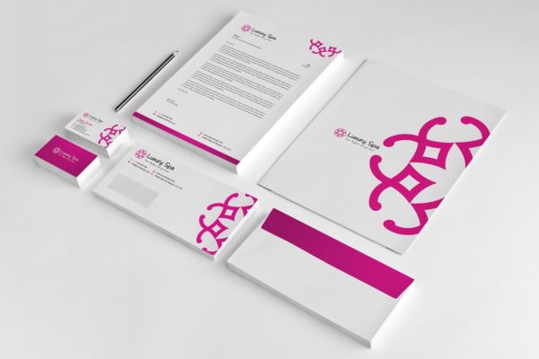轻奢SPA品牌VI宣传物料模板 Luxury Spa Stationery Set