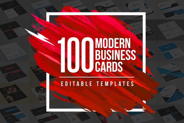 100款现代设计风格企业名片模板 100 Modern Business Cards Bundle