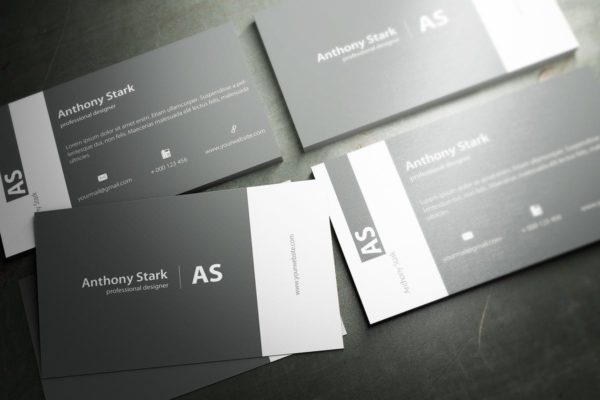 灰色简约元素企业名片设计模板精选 Grey Elegant Business Card Design