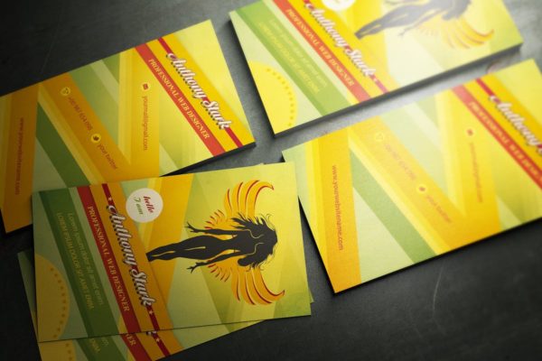 天使图案创意名片设计模板精选 Woman Business Card Design – 6 color versions