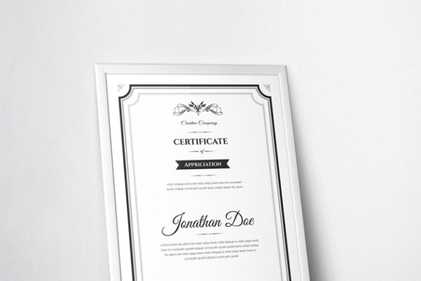 经典证书颁奖授权文件模板 Clean Certificate Template