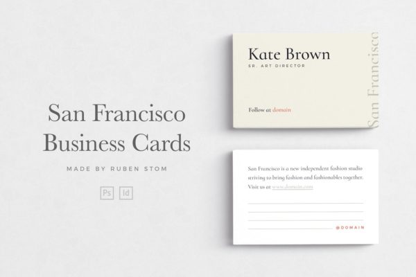 极简主义企业名片设计模板精选1 San Francisco Business Cards