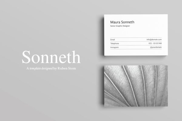极简主义设计风格企业名片设计模板精选 Sonneth Business Card Template