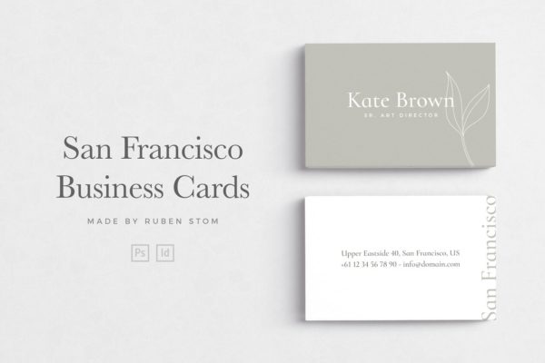 极简主义企业名片设计模板精选2 San Francisco Business Cards